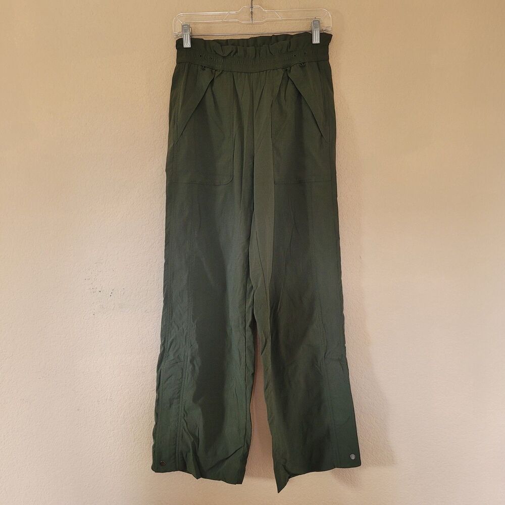 Athleta Women’s Trekkie High Rise Wide Leg Parachute Pants Olive Green Xs Travel